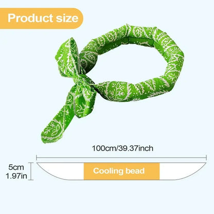 Summer Pet Ice Collar Cooling Scarf Breathable Cartoon Design Heat Relief for Outdoor Travel Beach Hiking with Dogs Cats