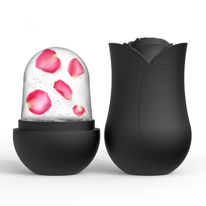 1Pc Rose Shape Ice Roller for Face Portable Reusable Cold Compress Massager to Eliminate Morning Facial Puffiness Easy Usage