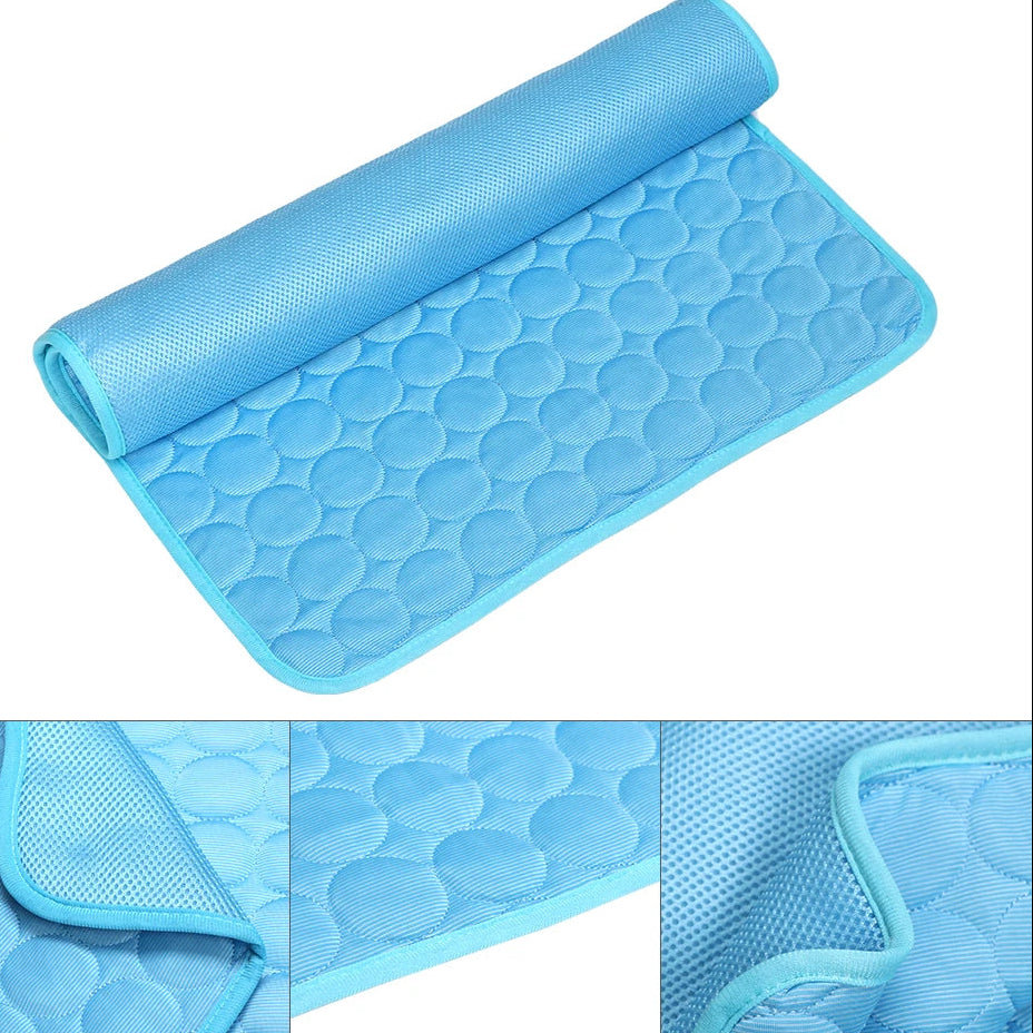 Pet Cooling Mat Dog Cat Sleeping Pad Cool Ice Silk Moisture-Proof Mattress Cushion Summer Small Animal Cold Bed 5 Sizes