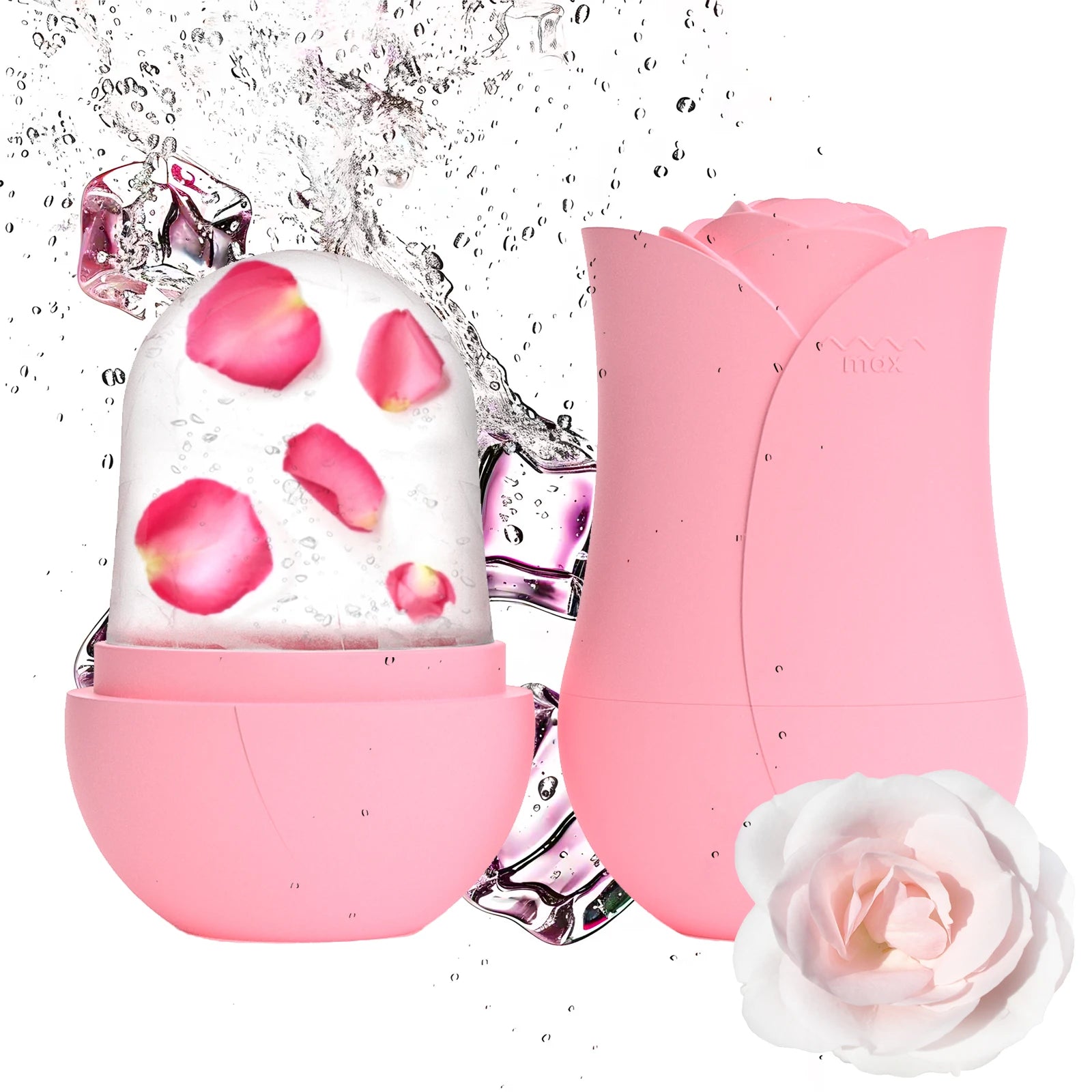 1Pc Rose Shape Ice Roller for Face Portable Reusable Cold Compress Massager to Eliminate Morning Facial Puffiness Easy Usage