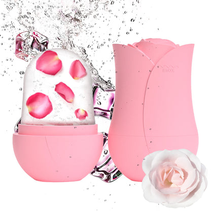 1Pc Rose Shape Ice Roller for Face Portable Reusable Cold Compress Massager to Eliminate Morning Facial Puffiness Easy Usage