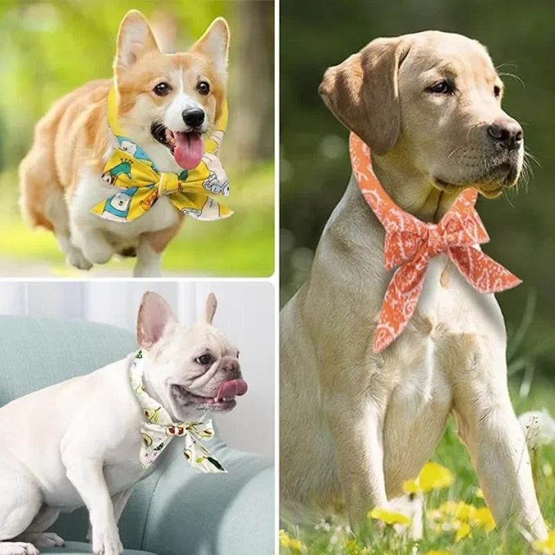 Summer Pet Ice Collar Cooling Scarf Breathable Cartoon Design Heat Relief for Outdoor Travel Beach Hiking with Dogs Cats